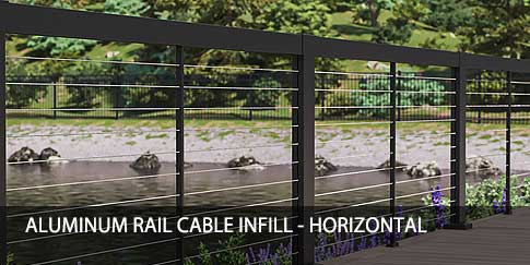 Aluminum Rail Cable Infill - Horizontal